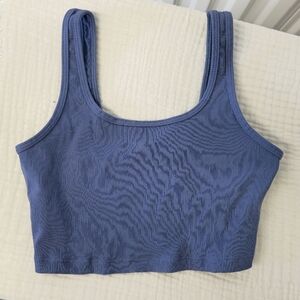 Offline by Aerie Blue Ribbed Bralette - Large - Comfy Chic